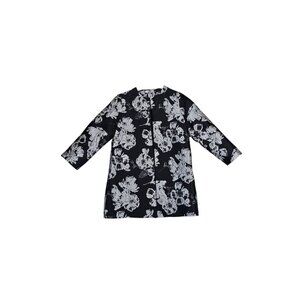 Natori Womens Medium Floral Jacquard Jacket  Black White KN9028